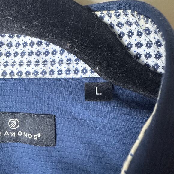 7Diamonds Premium Men's Cool Kids Fit Contrast Trim Button Up Shirt Size Large‎ - Picture 6 of 10